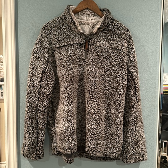 Thread & Supply Jackets & Blazers - Black/white Sherpa quarter zip